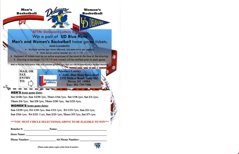 University of Delaware Basketball promotion